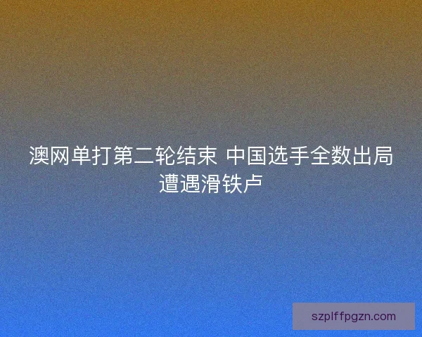 澳网单打第二轮结束 中国选手全数出局遭遇滑铁卢 澳网单打第二轮结束 中国选手全数出局遭遇滑铁卢